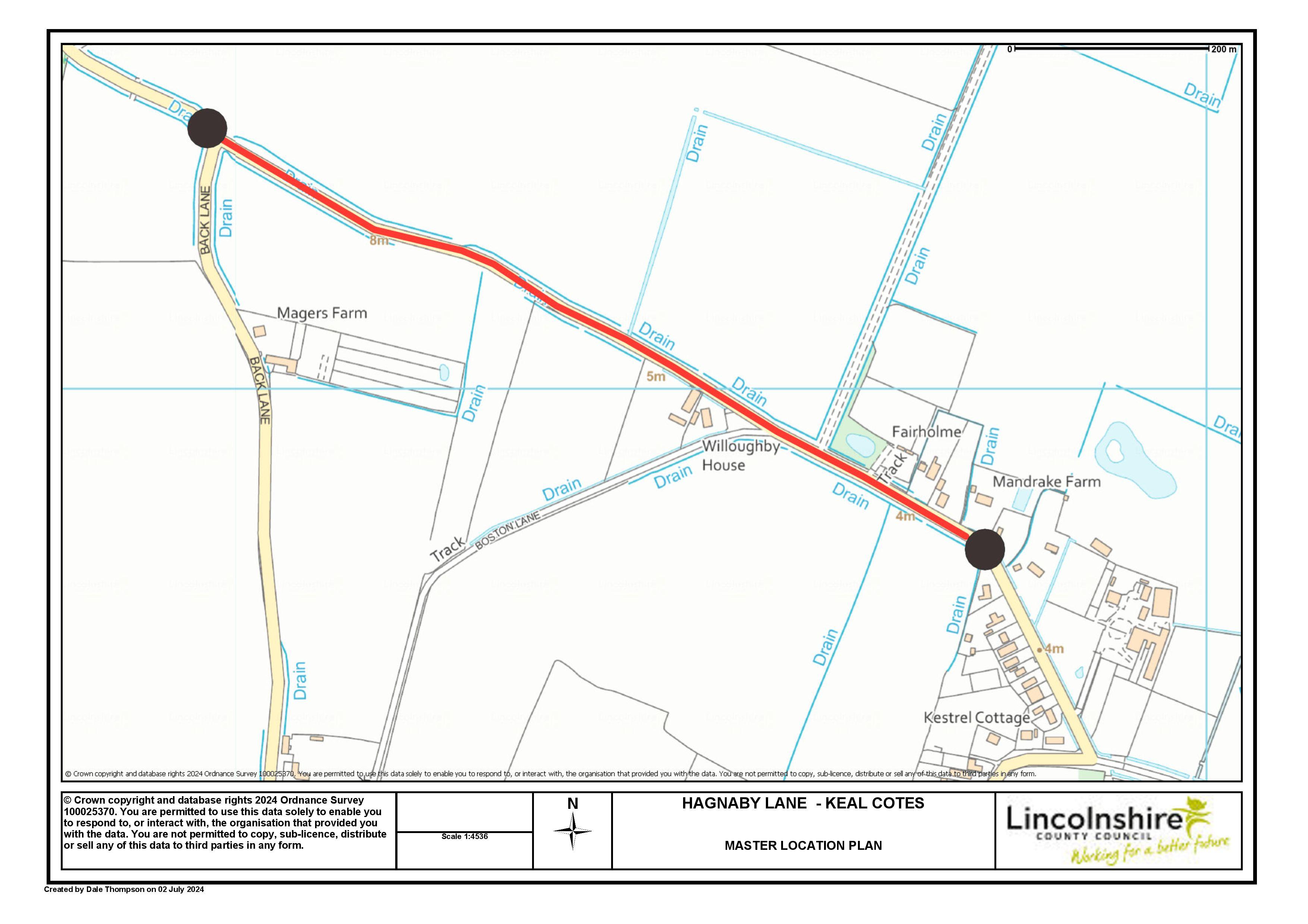 Map hagnaby lane 300724 050824